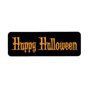 Étiquettes de Black Small Halloween heureux Hallow