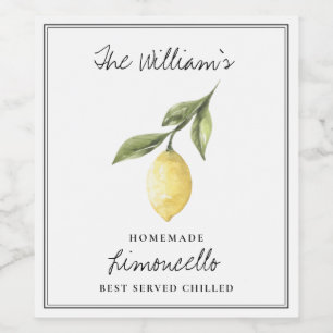 Étiquettes de boisson de Limoncello maison personn
