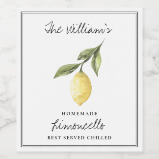 Étiquettes de boisson de Limoncello maison personn