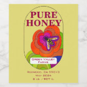 Étiquettes de boissons à base de miel pur extra-bl (Étiquettes simples)