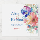 Étiquettes de boissons et de nourriture Fleurs boh (Étiquettes simples)