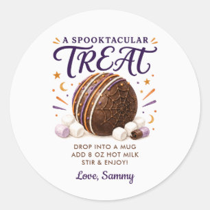 Étiquettes de bombes de cacao chaud Spooktacular H