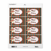 Étiquettes de bonbons en forme de biscuits rayés a (Feuille entière)