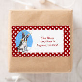 Étiquettes de Boston Terrier Reindeer (En situation)