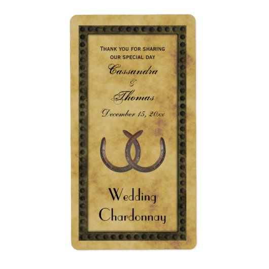 Étiquettes de bottes de  en fer à cheval (Devant)