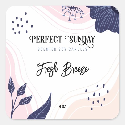 Étiquettes de bougie de soja Abstrait Premium (Devant)