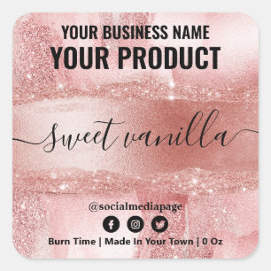 Étiquettes De Bougie De Soja En Parties scintillan