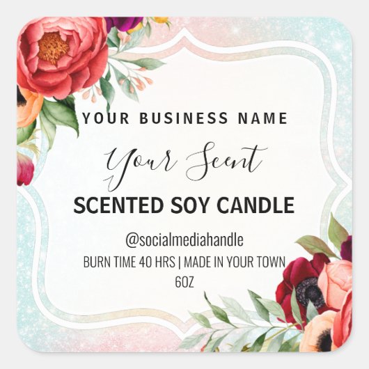 Étiquettes de bougie de soja parfumé à l'odeur du (Devant)