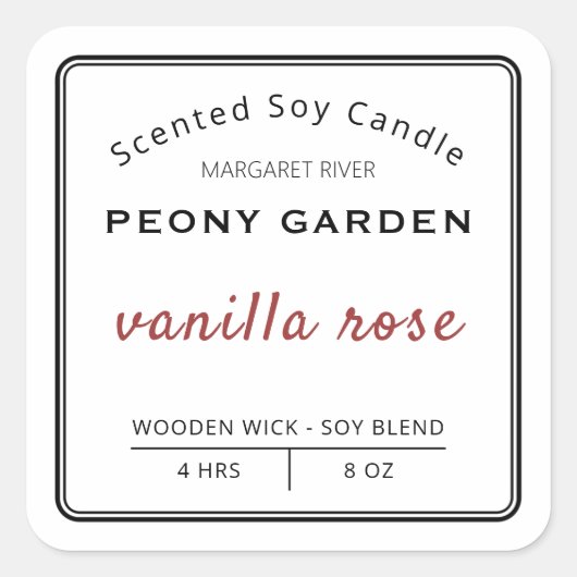 Étiquettes de bougie de soja parfumé professionnel (Devant)