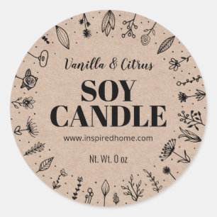 Étiquettes De Bougie De Soja Parfumé Vanille Et Ci