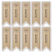 Étiquettes de bougie Kraft en forme de ruban (Devant)