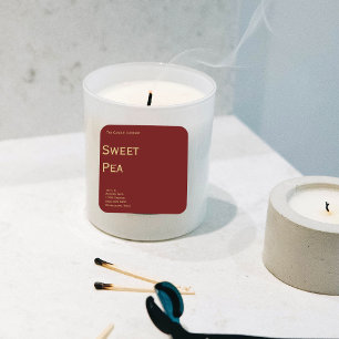 Étiquettes de bougie minimalistes modernes rouges 
