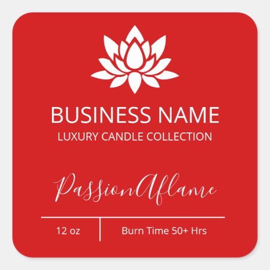 Étiquettes de bougie rouge Passion Bold (Devant)
