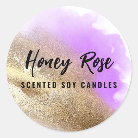 Étiquettes De Bougies D'Or Et De Violet (Devant)