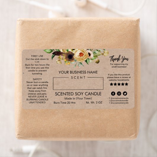 Étiquettes De Bougies Vierges Avec Un Thème De Pay (En situation)