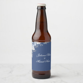 Étiquettes de bouteille de bière de mariage floral