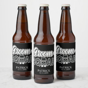 Étiquettes de bouteille de bière pour la team du m