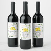 Étiquettes de bouteille de limoncello doré à l'aqu (Bouteilles)