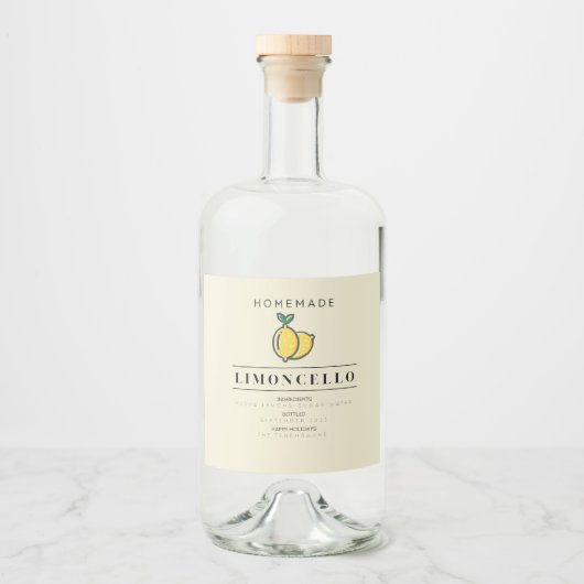 Étiquettes de bouteille de limoncello maison (Devant)