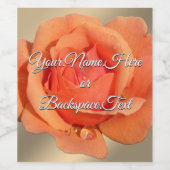 Étiquettes de bouteille de Rose orange personnalis (Étiquettes simples)