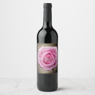Étiquettes de bouteille de rose personnalisées 