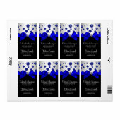 Étiquettes de bouteille de vin bleu royal argent (Feuille entière)