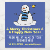 Étiquettes de bouteille de vin bonhomme de neige p (Étiquettes simples)