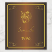 Étiquettes de bouteille de vin d'anniversaire d'or (Étiquettes simples)