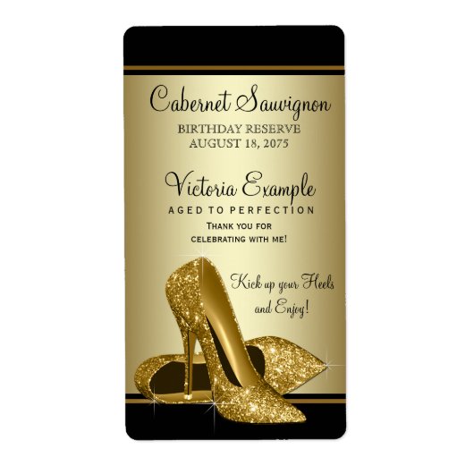Étiquettes de bouteille de vin en forme de chaussu (Devant)