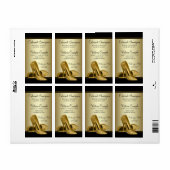 Étiquettes de bouteille de vin en forme de chaussu (Feuille entière)