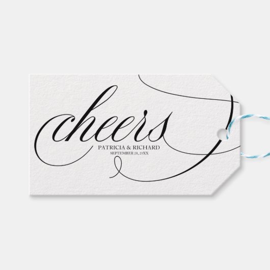 Étiquettes de bouteille de vin Fancy Black Script (Devant (Horizontal))