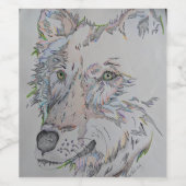 Étiquettes de bouteille de vin, Loup, Loup solitai (Étiquettes simples)