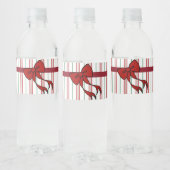 Étiquettes de bouteille d'eau à ruban de Noël  (Bouteilles)