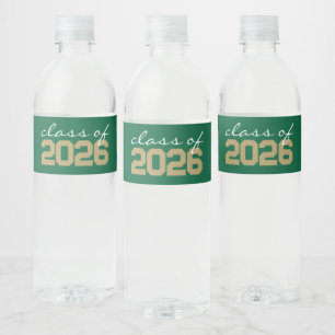 Étiquettes de bouteille d'eau de graduation Vert &