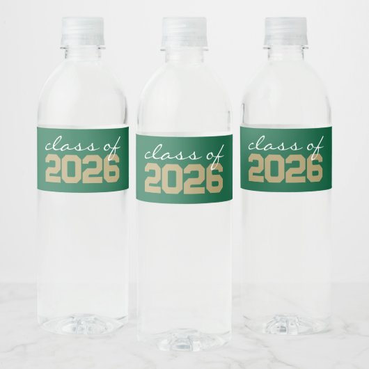 Étiquettes de bouteille d'eau de graduation Vert & (Bouteilles)