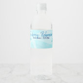 Étiquettes de bouteille d'eau de libellule turquoi (Devant)