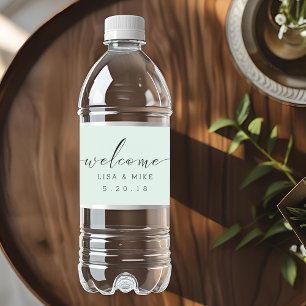 Étiquettes de bouteille d'eau de mariage de bienve