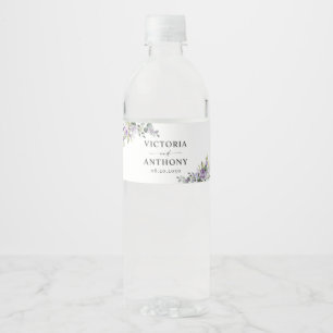 Étiquettes de Bouteille d'Eau de Mariage Fleurales