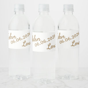 Étiquettes de bouteille d'eau de mariage florales