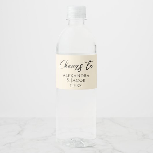 Étiquettes de bouteille d'eau de mariage Typograph (Devant)