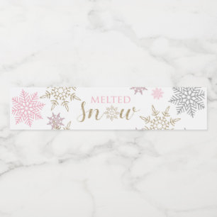 Étiquettes de bouteille d'eau de neige fondue