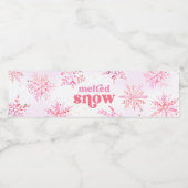 Étiquettes de bouteille d'eau de neige fondue rose (Étiquettes simples)