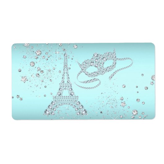 Étiquettes de bouteille d'eau de soirée masquée à (Devant)