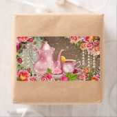 Étiquettes de bouteille d'eau pour thé de mariage (En situation)