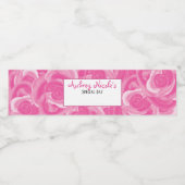 Étiquettes de bouteille d'eau rose écriture Rose (Étiquettes simples)