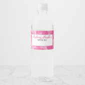 Étiquettes de bouteille d'eau rose rose écriture (Devant)
