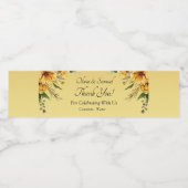 Étiquettes de bouteille, fleur jaune doré (Étiquettes simples)