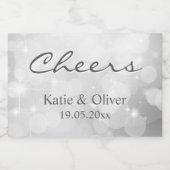 Étiquettes de bouteilles - Célébration Argent Étin (Étiquettes simples)