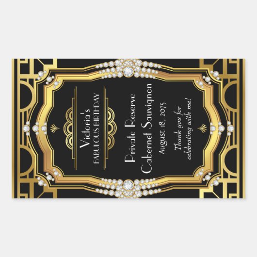 Étiquettes de bouteilles de vin Art Déco (Devant)