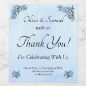 Étiquettes de bouteilles de vin - Mariage Blue Peo (Étiquettes simples)